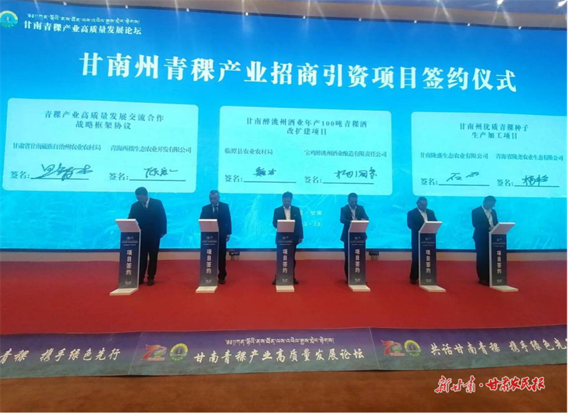 持续延伸产业链条，高质量打造&ldquo;甘南青稞&rdquo;品牌
&mdash;&mdash;甘南青稞产业高质量发展论坛侧记
