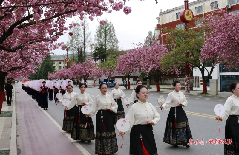 两当县数千株樱花竞相绽放